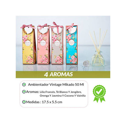Ambientador vintage mikado 50 ml con motivo corazón