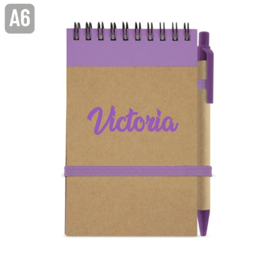 Bloc de notas personalizado con boligrafo