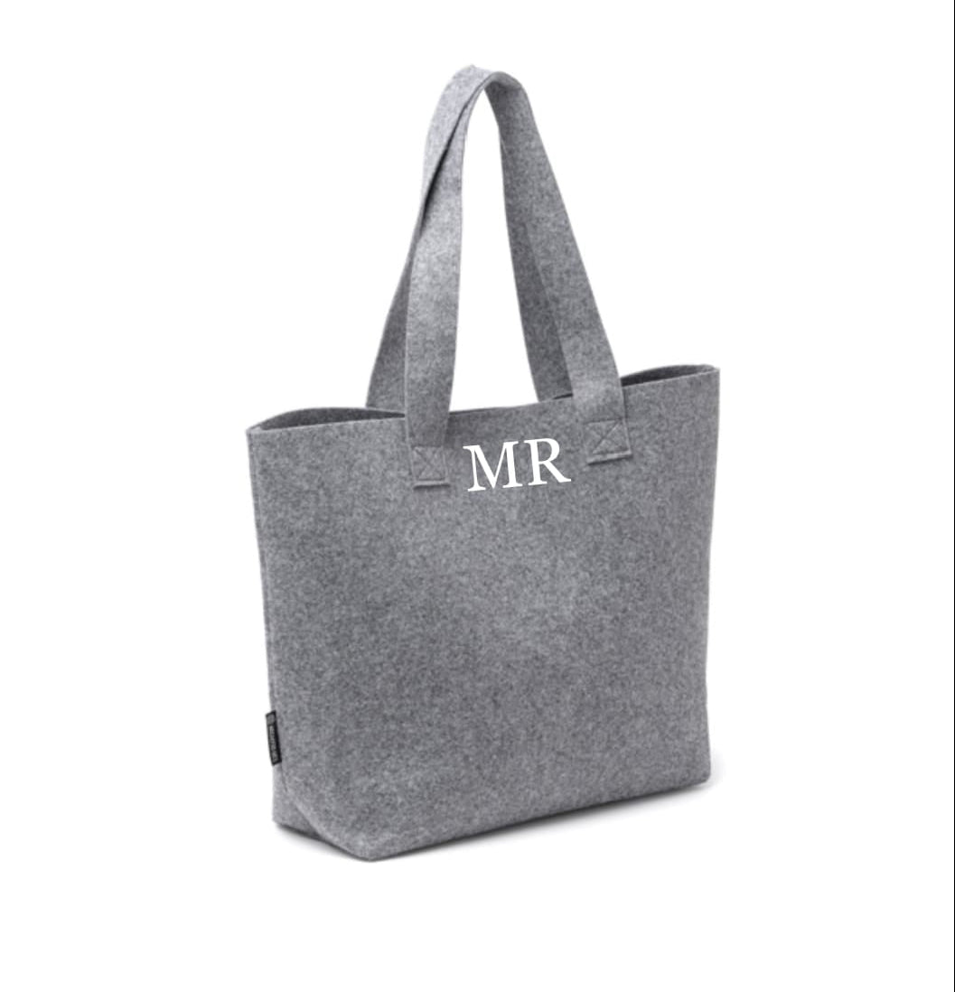 Bolso de fieltro gris