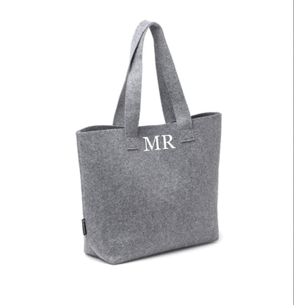 Bolso de fieltro gris
