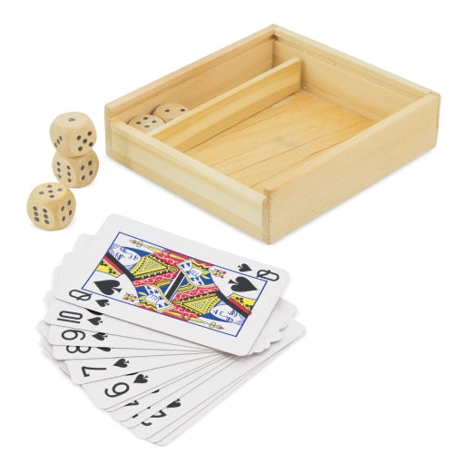 Set de 2 juegos de mesa baraja y dados