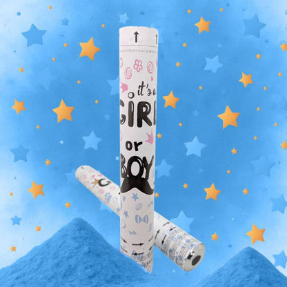 Cañón confetis revelación Azul Niño