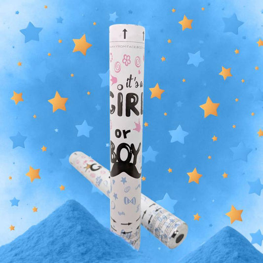 Cañón confetis revelación Azul Niño