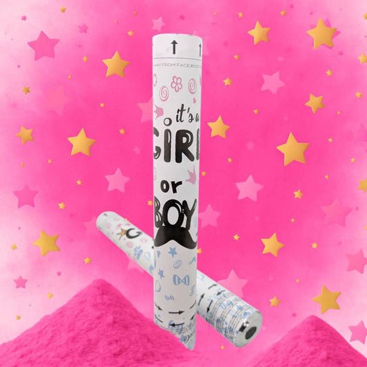 Cañón confetis revelación Rosa Niña