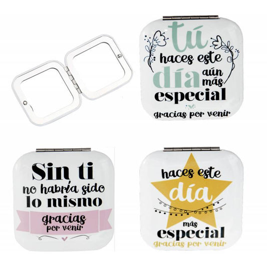 Espejo doble "Gracias por venir"