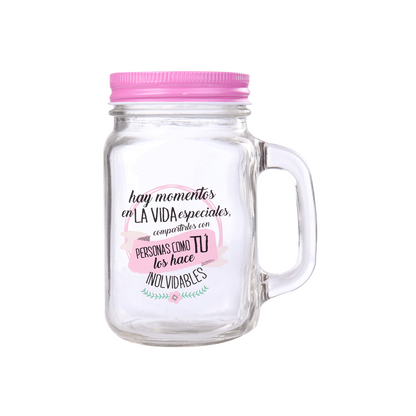 Jarra de cristal con caña "Momentos especiales"