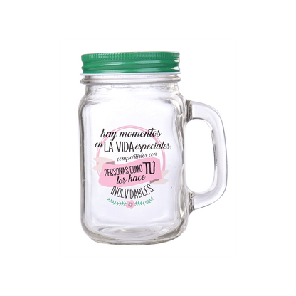 Jarra de cristal con caña "Momentos especiales"