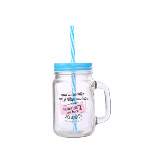 Jarra de cristal con caña "Momentos especiales"