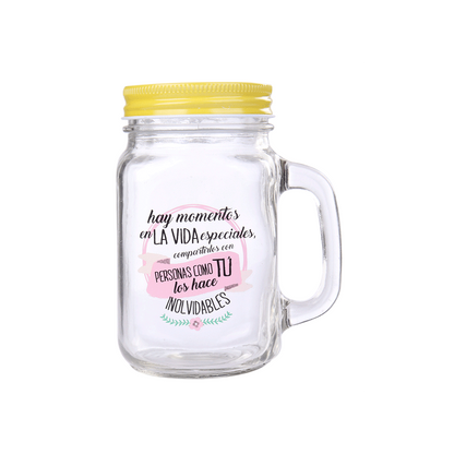 Jarra de cristal con caña "Momentos especiales"