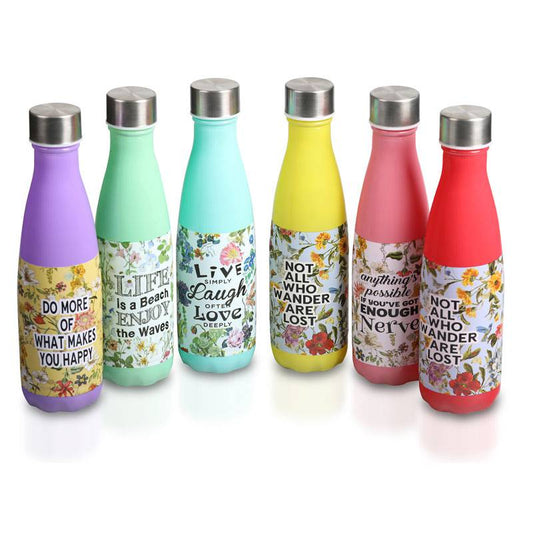 Botella cristal mate live laugh love