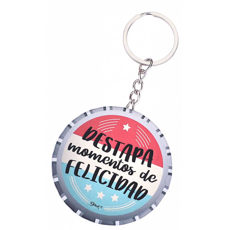 Llavero chapa abridor "Momentos de felicidad"