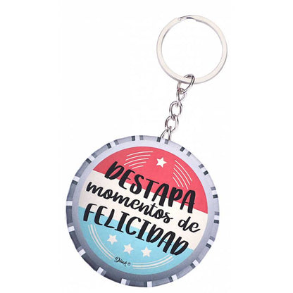 Llavero chapa abridor "Momentos de felicidad"