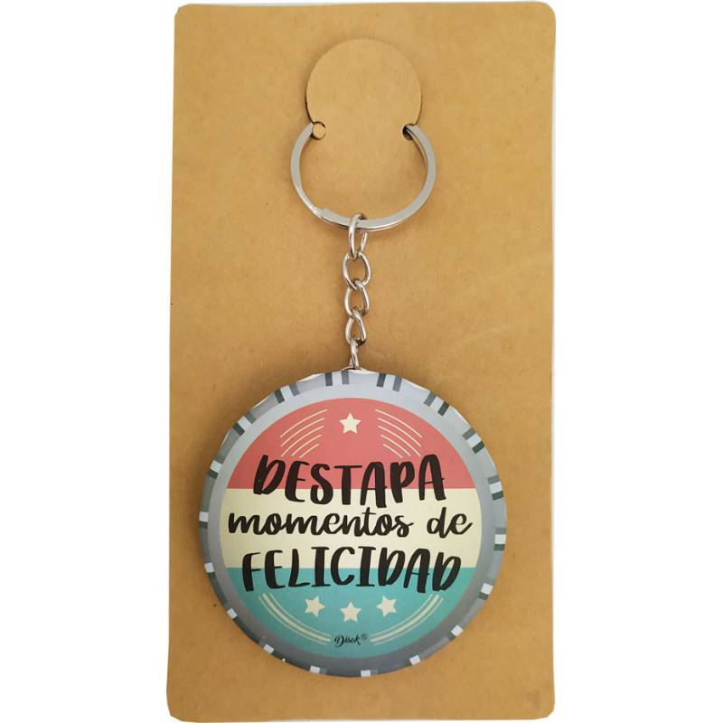 Llavero chapa abridor "Momentos de felicidad"