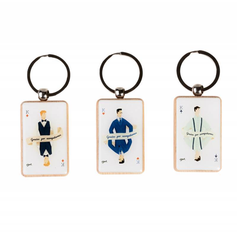 Llavero de madera carta men