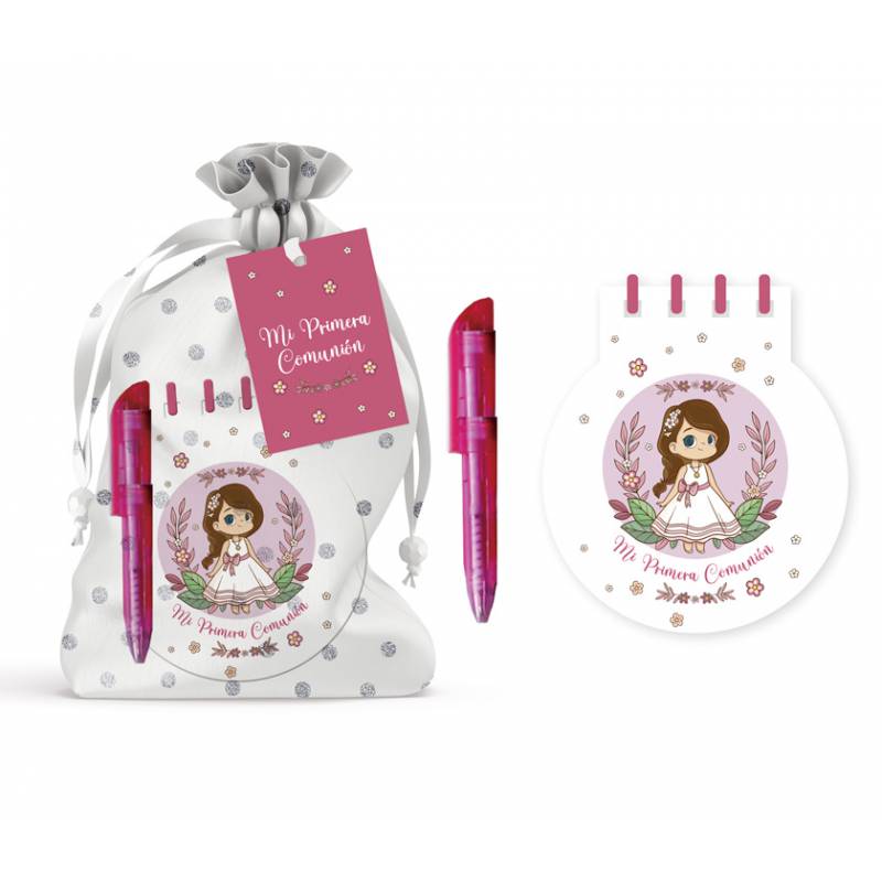 Mi primera comunión libreta + boli en bolsita