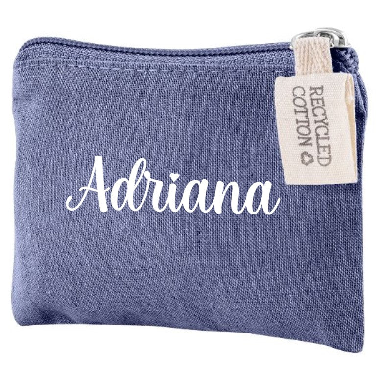 Monedero personalizado de algodón en tres colores