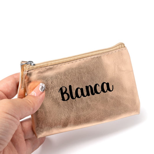 Monedero personalizado de polipiel metalizado