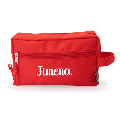 Neceser de color personalizado de poliéster con cremallera y tirador a juego