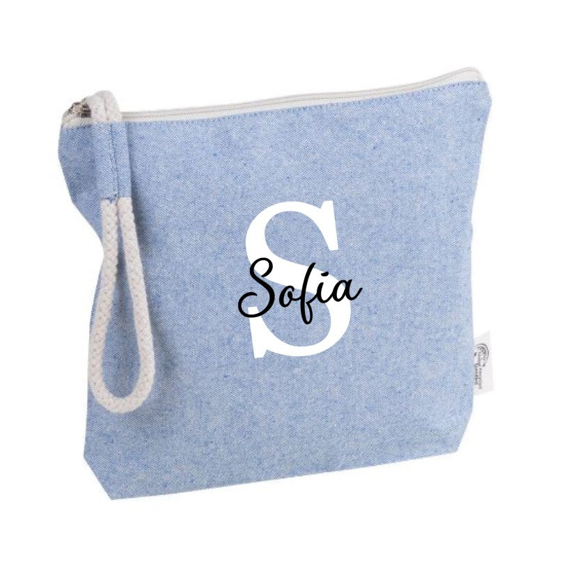 Neceser personalizado de algodón con asa de cuerda