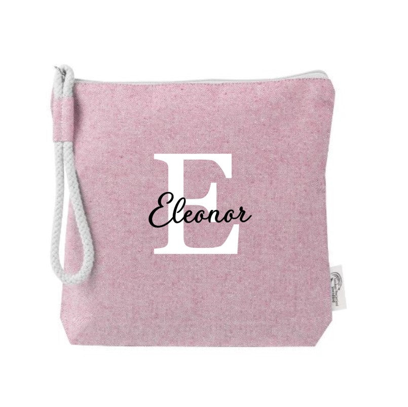 Neceser personalizado de algodón con asa de cuerda