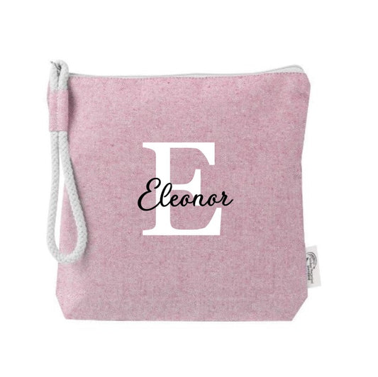 Neceser personalizado de algodón con asa de cuerda