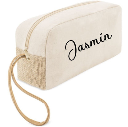 Neceser de algodón y yute personalizado