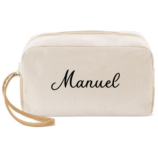Neceser de algodón y yute personalizado