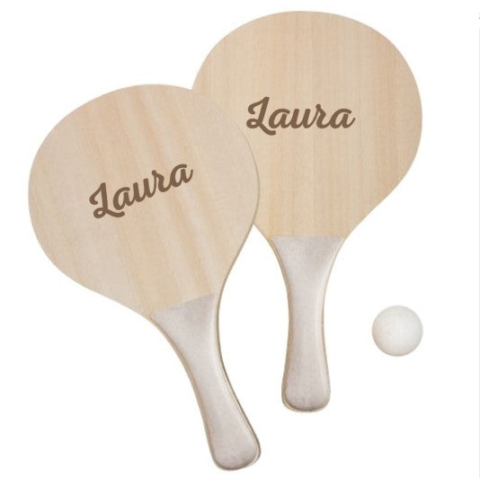 Set de palas de playa de madera personalizadas a láser