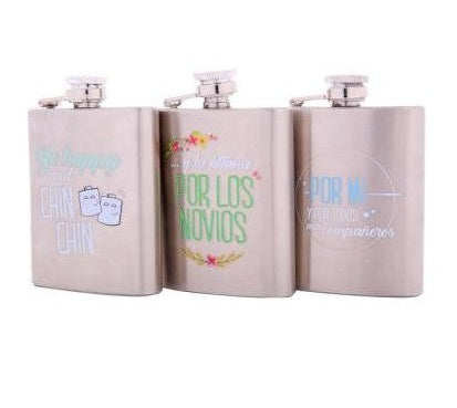 Petaca metal frases happy