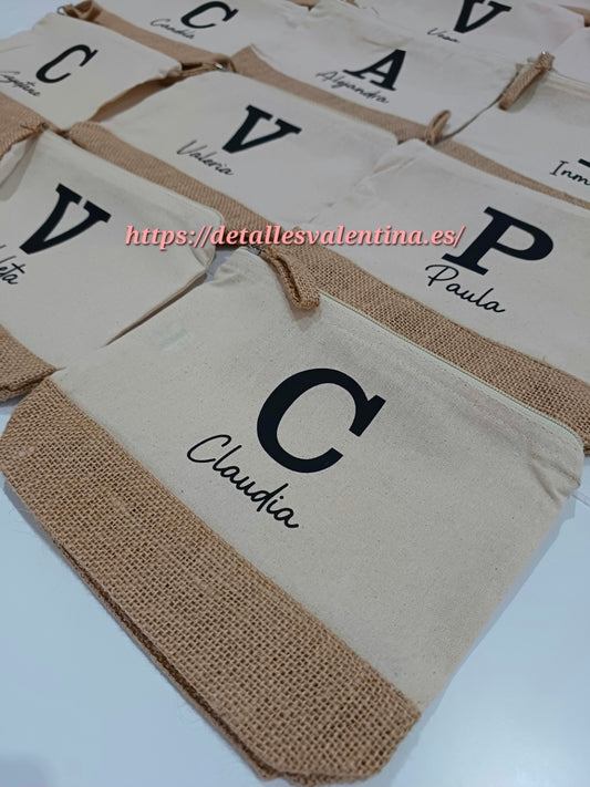 Neceser algodón y yute personalizado