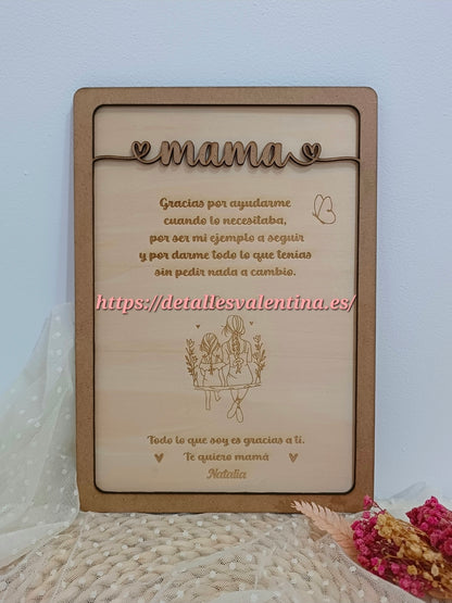 Cuadro de madera en relieve personalizado
