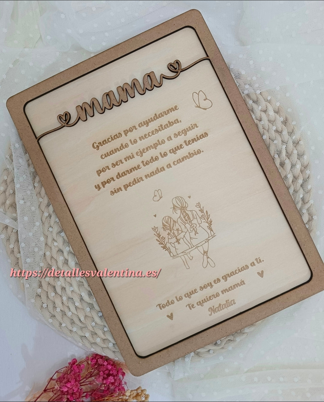 Cuadro de madera en relieve personalizado