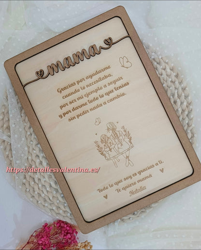 Cuadro de madera en relieve personalizado