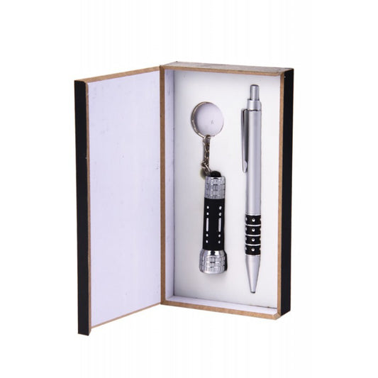 Set Bolígrafo + Llavero linterna en caja de regalo