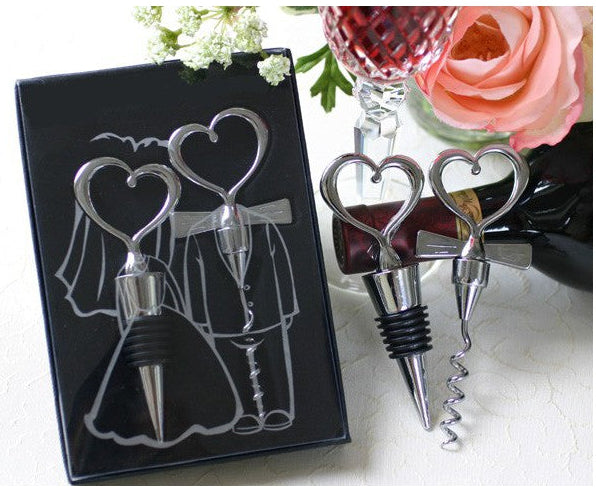 Set de vino unión de corazones