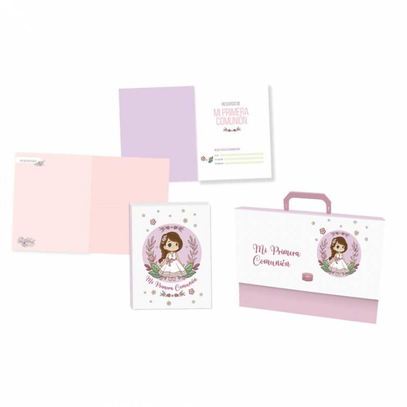 Set maletín libro de comunión, fotos y firmas