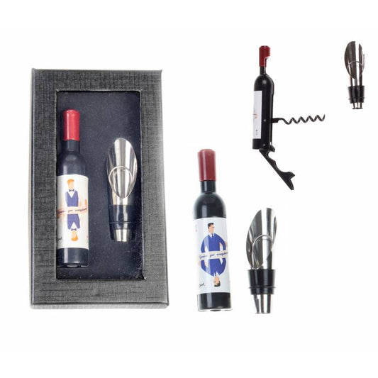 Set sacacorchos magnético + tapón de vino carta men