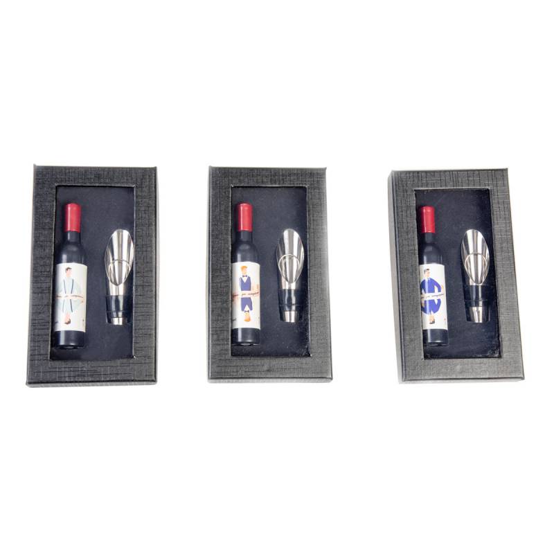 Set sacacorchos magnético + tapón de vino carta men