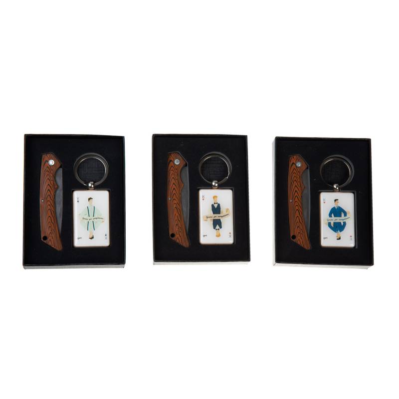 Set navaja + llavero en estuche de regalo carta men