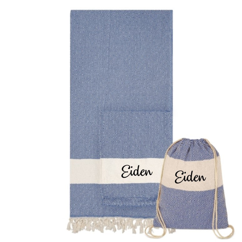 Toalla personalizada con mochila de algodón