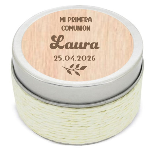 Vela aromática con recordatorio personalizado con imán